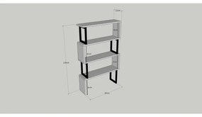 Bibliotecă CEYLAN 128x80 cm maro/neagră