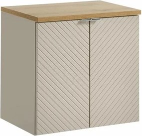Set dulap baza suspendat 60 cm cu blat Comad Viva stejar Coast Evoke si bej cașmir mat
