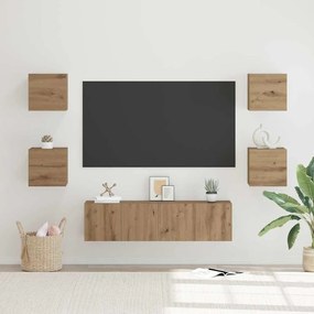 vidaXL Set comodă TV cu raft Pe perete Altele 6 pcs stejar artizanal 60 x 30 x 30 cm