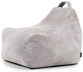 Fotoliu puf pentru copii gri deschis cu tapițerie din catifea reiată Game Amuse – SLOWDOWN