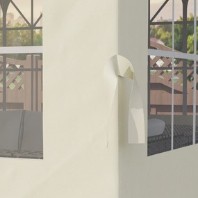Outsunny Panouri laterale pentru pavilion, 4 panouri laterale pentru pavilion de grădină, cu fermoar, pavilion 3 x 4 m, crem | Aosom Romania