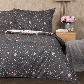 Lenjerie de pat din bumbac 4Home Inimioare, 220 x 200 cm, 2 buc. 70 x 90 cm