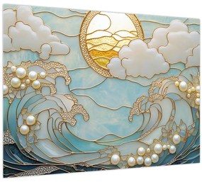 Tablou - Perle 3D în Ocean (70x50 cm)