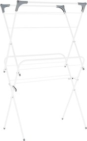 Uscator pliabil haine NODAR, alb/gri, metal/plastic, 60x37x105 cm