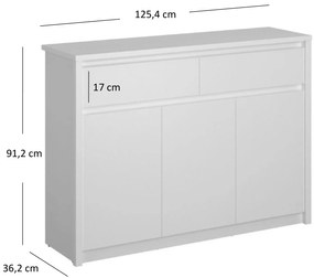 Comodă Ethan 3D2S (alb). 1052909