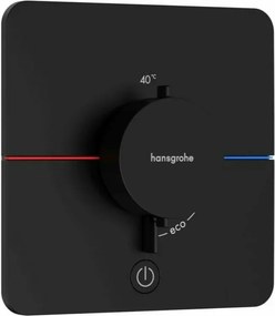 Baterie dus termostatata incastrata negru mat Hansgrohe ShowerSelect Comfort Q 1 functie si iesire suplimentara