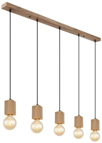Lustra cu 5 pendule design industrial ERNA maro
