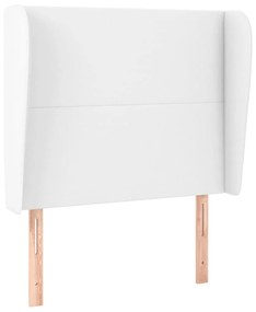 vidaXL Tăblie de pat cu aripioare, alb, 93x23x118/128 cm, piele eco