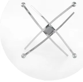 Masă de dining ESTEN, transparent/argintiu