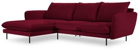 Coltar tapitat Vienna 5 locuri velvet/picioare negre – L255 x l170 x h95