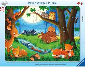PUZZLE TIP RAMA ANIMALUTE SOMNOROASE, 35 PIESE - RAVENSBURGER (RVSPC05146)