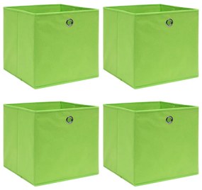 vidaXL Cutii depozitare, 4 buc., verde, 32x32x32 cm, textil