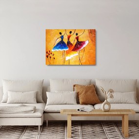 Tablou pe sticlă - Pictură în ulei, balerina (70x50 cm)