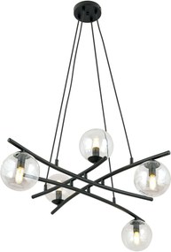 Emibig Essa lampă suspendată 5x40 W negru-transparent 1202/5