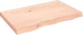 vidaXL Blat de baie, 80x50x(2-6) cm, lemn masiv netratat