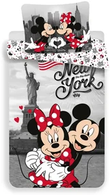 Disney Mickey Set de lenjerie Minnie New York 140×200cm, 60×80 cm