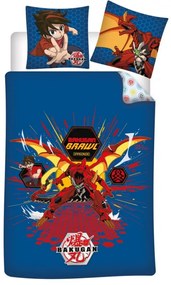Bakugan Set de lenjerie de pat Dragon Battle 140×200cm, 63×63 cm microfibră