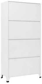 Fiset, alb, 90x45x180 cm, otel Alb, cu 9 dulapuri, 1