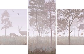 Tablou - Pădure,monocrom (90x60 cm)