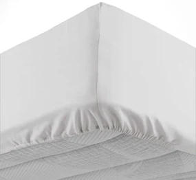 Cearceaf alb din bumbac cu elastic 160x200 cm Lina – douceur d'intérieur