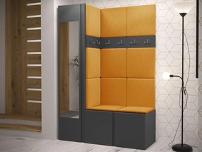Mobilier hol Tovenaz X (grafit + Galben) (cu oglindă). 1104799