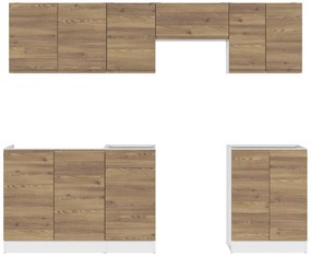 Set mobilier bucătărie 240 cm Junona Line (zadă sibiu auriu + Alb). 1098515