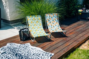 Set de 2 sezlonguri de plaja pliabile SAND PINEAPPLE, colorat