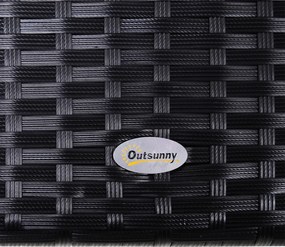 Outsunny Balansoar Hollywood 3 locuri din Polyrattan, balansoar de grădină cu copertină reglabilă, protecție solară, pernă de șezut, bancă suspendată, până la 360 kg, balansoar pentru grădină 198x124x179cm Negru | Aosom Romania