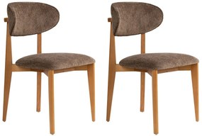 Set de scaune de sufragerie Lionte Brown și DarkOak, 2 buc.