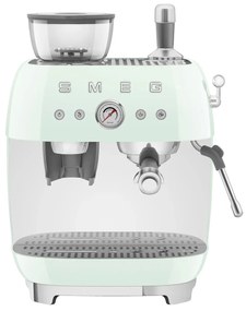 SMEG 50's Retro Style EGF03 Cafetieră cu pârghie cu râșniță de cafea 2 căni, verde pastel - Smeg