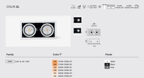 Spot LED incastrabil COLIN-2 White recessed 48-72W 4000K 56°