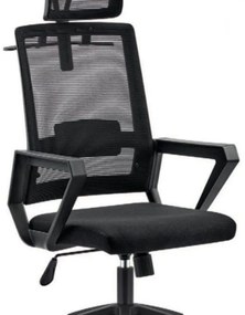 RESIGILAT- Scaun ergonomic, spătar mesh, suport umeraș, Negru