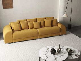 Canapea extensibilă dumonde cu 2 lăzi de depozitare si sezut confortabil din spuma high-density, Verona Zoom Mustar 310x100 cm