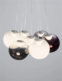 Lustra cu 7 pendule LED din sticla colorata SILENZIO