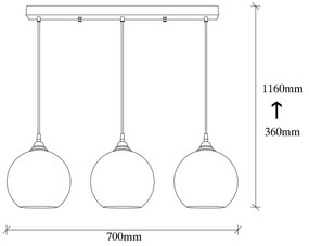 Lustră pe cablu GOLD 3xE27/40W/230V