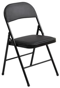 Scaun pliabil pentru living, bucatarie si camping HouseXL™ Black Folding Chair 2900, Dimensiuni 46X47X98 cm, Sezut moale, Design ergonomic, Picioare