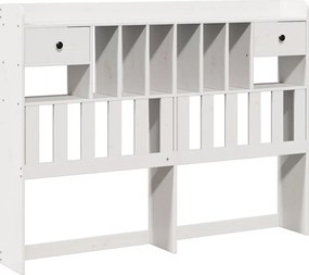 vidaXL Tăblie de pat cu depozitare alb 150 cm lemn masiv de pin