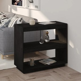 810883 vidaXL Bibliotecă, negru, 80x35x71 cm, lemn masiv de pin