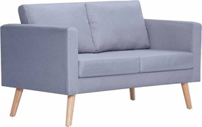 vidaXL Canapea cu 2 locuri, material textil, gri deschis