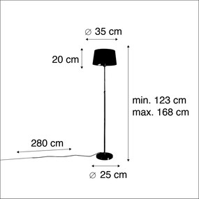 Lampă de podea auriu/alamă cu abajur negru 35 cm reglabil - Parte
