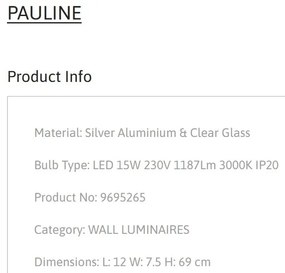 Aplica LED de perete iluminat liniar PAULINE