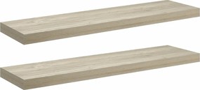 vidaXL Rafturi de perete suspendate 2 buc., stejar, 90x23,5x3,8 cm MDF