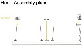 Lustra LED profesionala 36W 3000K FLUO WIDE 1800 alba 192550