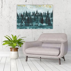 Tablou - Animale din pădure (90x60 cm)