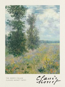 Artă imprimată The Poppy Fields - Claude Monet, (30 x 40 cm)