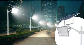 Proiector solar LED reglabil 100W 3,2V 5000K 10500 mAh IP65 negru + telecomandă
