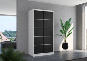 Dulap cu usi glisante 100x200 cm, Riva, ADRK Furniture (Culoare: Ciocolata)