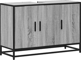 vidaXL Dulap pentru chiuvetă de baie gri Sonoma 90x33x60 cm lemn