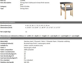 Scaun design elegant LUX Clubhouse gri 113444 HZ