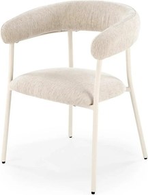 Scaun K557, bej deschis/alb, stofa clasica/metal, 60x54x75 cm